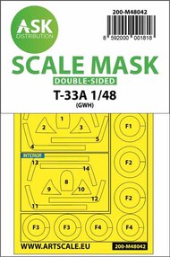  ASK/Art Scale  1/48 Lockheed T-33A wheel and canopy masks (inside and outside) 200-M48042