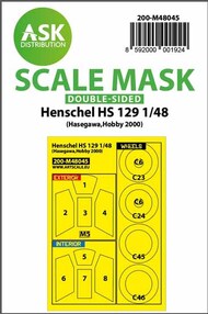  ASK/Art Scale  1/48 Henschel Hs.129 double-sided painting mask 200-M48045