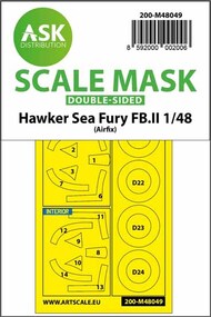 Hawker Sea Fury FB.II wheels and double-sided painting mask #200-M48049