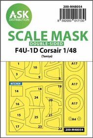  ASK/Art Scale  1/48 Vought F4U-1D Corsair wheels and canopy masks (inside and outside) 200-M48054