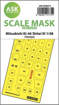  ASK/Art Scale  1/48 Mitsubishi Ki-46 Shitei III wheels and canopy frame paint masks outside only 200-M48074