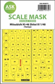  ASK/Art Scale  1/48 Mitsubishi Ki-46 Shitei III wheels and canopy frame paint masks (inside and outside) 200-M48075