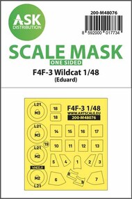  ASK/Art Scale  1/48 Grumman F4F-3 Wildcat wheels and canopy frame paint mask outside only OUT OF STOCK IN US, HIGHER PRICED SOURCED IN EUROPE 200-M48076