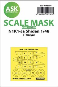  ASK/Art Scale  1/48 Kawanishi N1K1-Ja Shiden wheels and canopy frame paint masks outside only 200-M48086