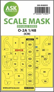 Cessna O-2A wheels and canopy frame paint masks (inside and outside) #200-M48093