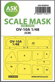  ASK/Art Scale  1/48 North-American/Rockwell OV-10 Bronco canopy paint mask outside only 200-M48094