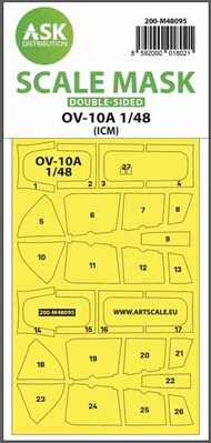  ASK/Art Scale  1/48 North-American/Rockwell OV-10 Bronco wheels and canopy frame paint masks (inside and outside) 200-M48095