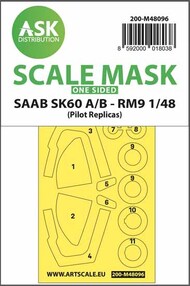 SAAB SK60A/B - RM9 wheels and canopy paint mask outside only #200-M48096
