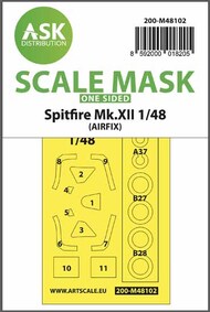  ASK/Art Scale  1/48 Supermarine Spitfire Mk.XII wheels and canopy paint mask outside only 200-M48102