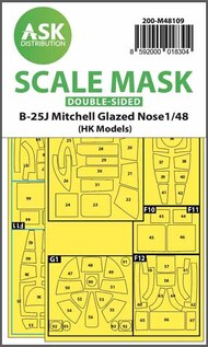  ASK/Art Scale  1/48 B-25J Mitchell double-sided mask self-adhesive pre-cutted 200-M48109