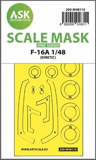  ASK/Art Scale  1/48 F-16A one-sided express mask, self-adhesive and pre-cutted OUT OF STOCK IN US, HIGHER PRICED SOURCED IN EUROPE 200-M48110