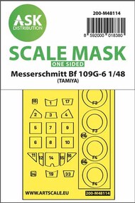  ASK/Art Scale  1/48 Messerschmitt Bf.109G-6 wheels and canopy paint mask outside only OUT OF STOCK IN US, HIGHER PRICED SOURCED IN EUROPE 200-M48114