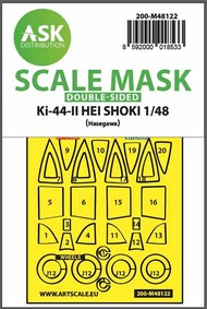  ASK/Art Scale  1/48 Nakajima Ki-44-II HEI SHOKI double-sided self adhesive masks for clear parts and masks for the wheels 200-M48122