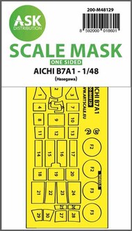  ASK/Art Scale  1/48 AICHI B7A1 one-sided self adhesive masks for clear parts and masks for the wheels OUT OF STOCK IN US, HIGHER PRICED SOURCED IN EUROPE 200-M48129