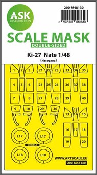  ASK/Art Scale  1/48 Nakajima Ki-27 Nate double-sided self adhesive masks for clear parts and masks for the wheels 200-M48130