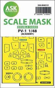  ASK/Art Scale  1/48 Lockheed PV-1 Ventura double-sided express fit mask OUT OF STOCK IN US, HIGHER PRICED SOURCED IN EUROPE 200-M48151