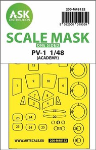  ASK/Art Scale  1/48 Lockheed PV-1 Ventura one-sided express fit mask OUT OF STOCK IN US, HIGHER PRICED SOURCED IN EUROPE 200-M48152