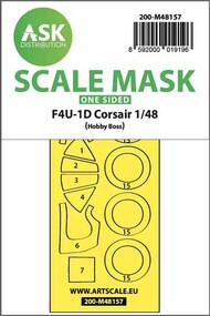  ASK/Art Scale  1/48 Vought F4U-1D Corsair one-sided express mask OUT OF STOCK IN US, HIGHER PRICED SOURCED IN EUROPE 200-M48157