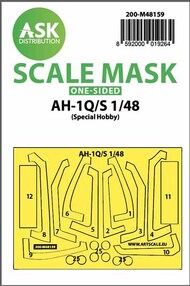  ASK/Art Scale  1/48 Bell AH-1Q/S one-sided masks for clear parts and masks for the wheels 200-M48159