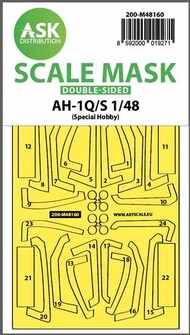 ASK/Art Scale  1/48 Bell AH-1Q/S double-sided masks for clear parts and masks for the wheels 200-M48160