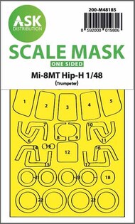  ASK/Art Scale  1/48 Mil Mi-8MT wheels and canopy frame paint mask (outside only) 200-M48185
