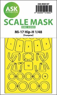  ASK/Art Scale  1/48 Mil Mi-17 Hip-H wheels and canopy frame paint mask (outside only) 200-M48187