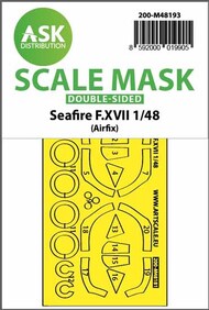  ASK/Art Scale  1/48 Seafire F.XVII double-sided self adhesive realy fit masks for clear parts and masks for the wheels 200-M48193