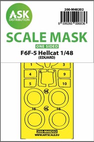 Grumman F6F-5 Hellcat wheels and canopy frame paint mask (outside only) #200-M48202
