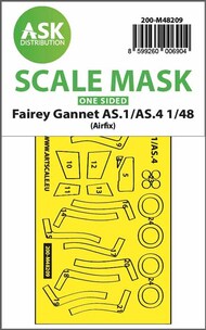  ASK/Art Scale  1/48 Fairey Gannet AS.1/AS.4 wheels and canopy frame paint mask (outside only) 200-M48209
