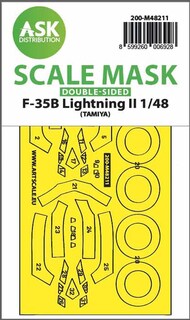 ASK/Art Scale  1/48 Lockheed-Martin F-35B Lightning II wheels and canopy frame paint mask (inside and outside) 200-M48211