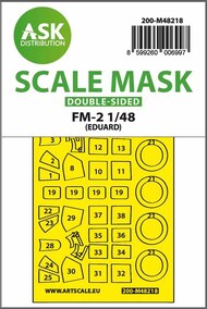  ASK/Art Scale  1/48 FM-2 Wildcat paint mask (inside and outside) 200-M48218