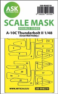 Fairchild A-10C Thunderbolt II canopy frame paint mask (inside and outside) OUT OF STOCK IN US, HIGHER PRICED SOURCED IN EUROPE #200-M48219