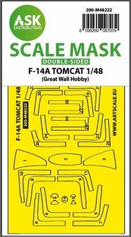  ASK/Art Scale  1/48 Grumman F-14A Tomcat canopy frame paint mask (inside and outside) 200-M48222
