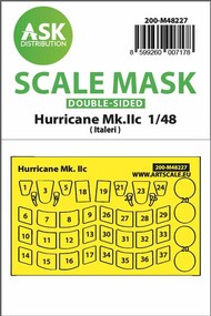  ASK/Art Scale  1/48 Hawker Hurricane Mk.IIc wheels and canopy frame paint mask 200-M48227