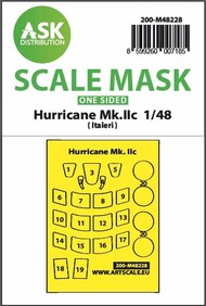  ASK/Art Scale  1/48 Hawker Hurricane Mk.IIc wheels and canopy frame paint mask 200-M48228