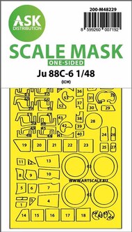 Junkers Ju.88C-6 wheels and canopy frame paint mask #200-M48229