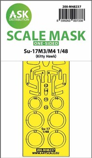  ASK/Art Scale  1/48 Sukhoi Su-17M3/M4 wheels and canopy frame paint mask (outside only) 200-M48237