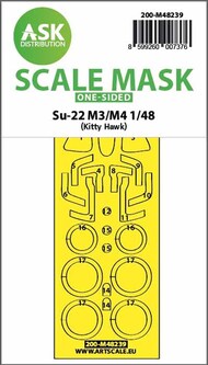 Sukhoi Su-22M3/M4 wheels and canopy frame paint mask (outside only) #200-M48239