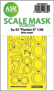  ASK/Art Scale  1/48 Sukhoi Su-35 Flanker-E wheels and canopy frame paint mask (inside and outside) 200-M48241