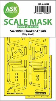  ASK/Art Scale  1/48 Sukhoi Su-30MK Flanker-C double-sided express fit mask 200-M48247