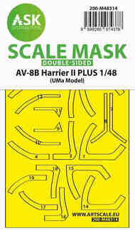  ASK/Art Scale  1/48 McDonnell-Douglas AV-8B Harrier II PLUS double-sided self-adhesive fit mask 200-M48314
