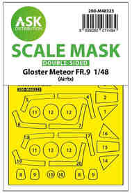 Gloster Meteor FR.9 double-sided self-adhesive fit mask of clear parts and wheel masks 200-M48323
