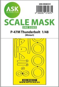 Republic P-47M Thunderbolt clear mask and wheel masks #200-M48331