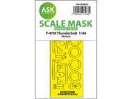 Republic P-47M Thunderbolt wheels and canopy frame paint mask (inside and outside) #200-M48332