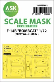  ASK/Art Scale  1/72 Grumman F-14B Bombcat wheels and canopy masks (inside & outside) OUT OF STOCK IN US, HIGHER PRICED SOURCED IN EUROPE 200-M72003