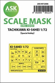  ASK/Art Scale  1/72 Tachikawa Ki-54 Hei Kabuki wheels and canopy masks (outside only) 200-M72006