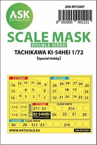  ASK/Art Scale  1/72 Tachikawa Ki-54 Hei Kabuki Kabuki wheels and canopy masks 200-M72007