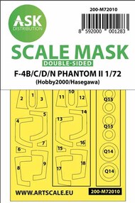  ASK/Art Scale  1/72 McDonnell F-4B/F-4C/F-4D/F-4N Phantom II wheels and canopy masks 200-M72010