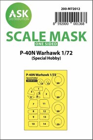  ASK/Art Scale  1/72 Curtiss P-40N Warhawk Kabuki wheels and canopy masks (outside only) OUT OF STOCK IN US, HIGHER PRICED SOURCED IN EUROPE 200-M72012