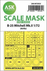  ASK/Art Scale  1/72 North-American B-25 Mitchell Mk.II Kabuki wheels and canopy masks (outside only) 200-M72023